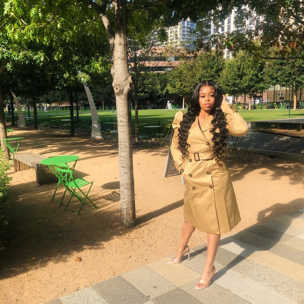 Puffy sleeve Trench Coat - Picture 3 of 8